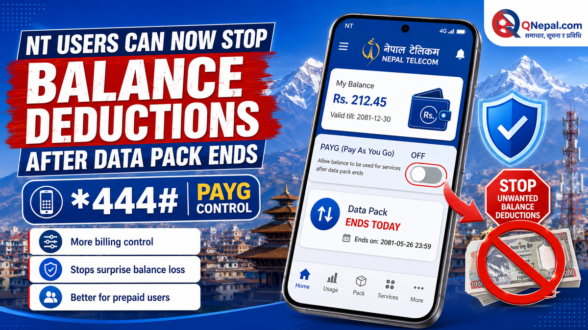 Nepal Telecom Users Can Now Stop Balance Deductions After Their Data Pack Ends