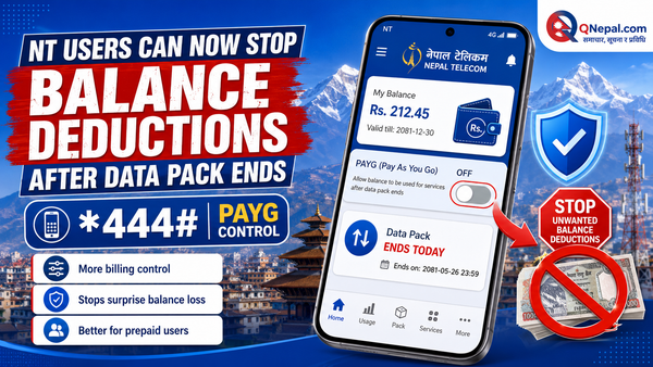Nepal Telecom Users Can Now Stop Balance Deductions After Their Data Pack Ends